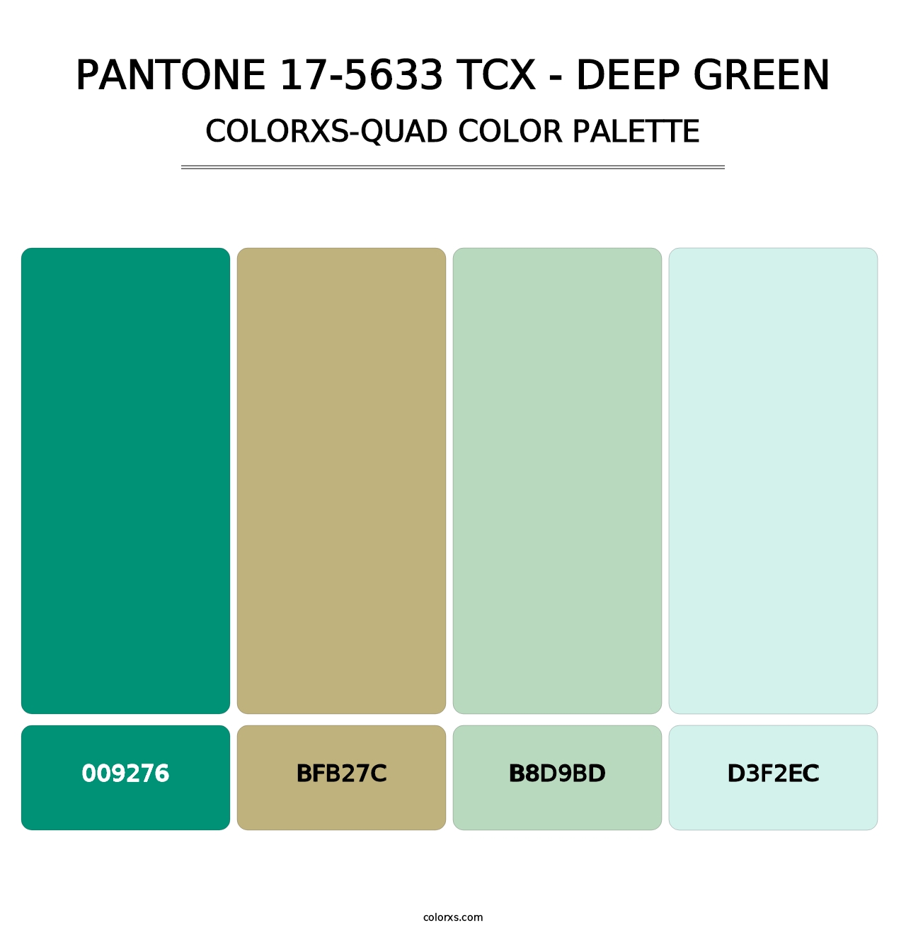PANTONE 17-5633 TCX - Deep Green - Colorxs Quad Palette