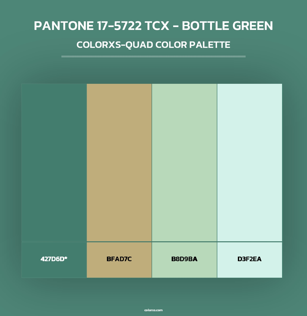 PANTONE 17-5722 TCX - Bottle Green - Colorxs Quad Palette