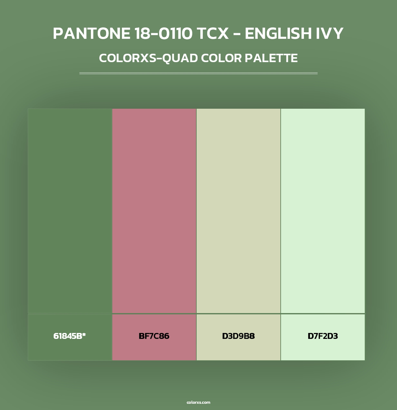PANTONE 18-0110 TCX - English Ivy - Colorxs Quad Palette