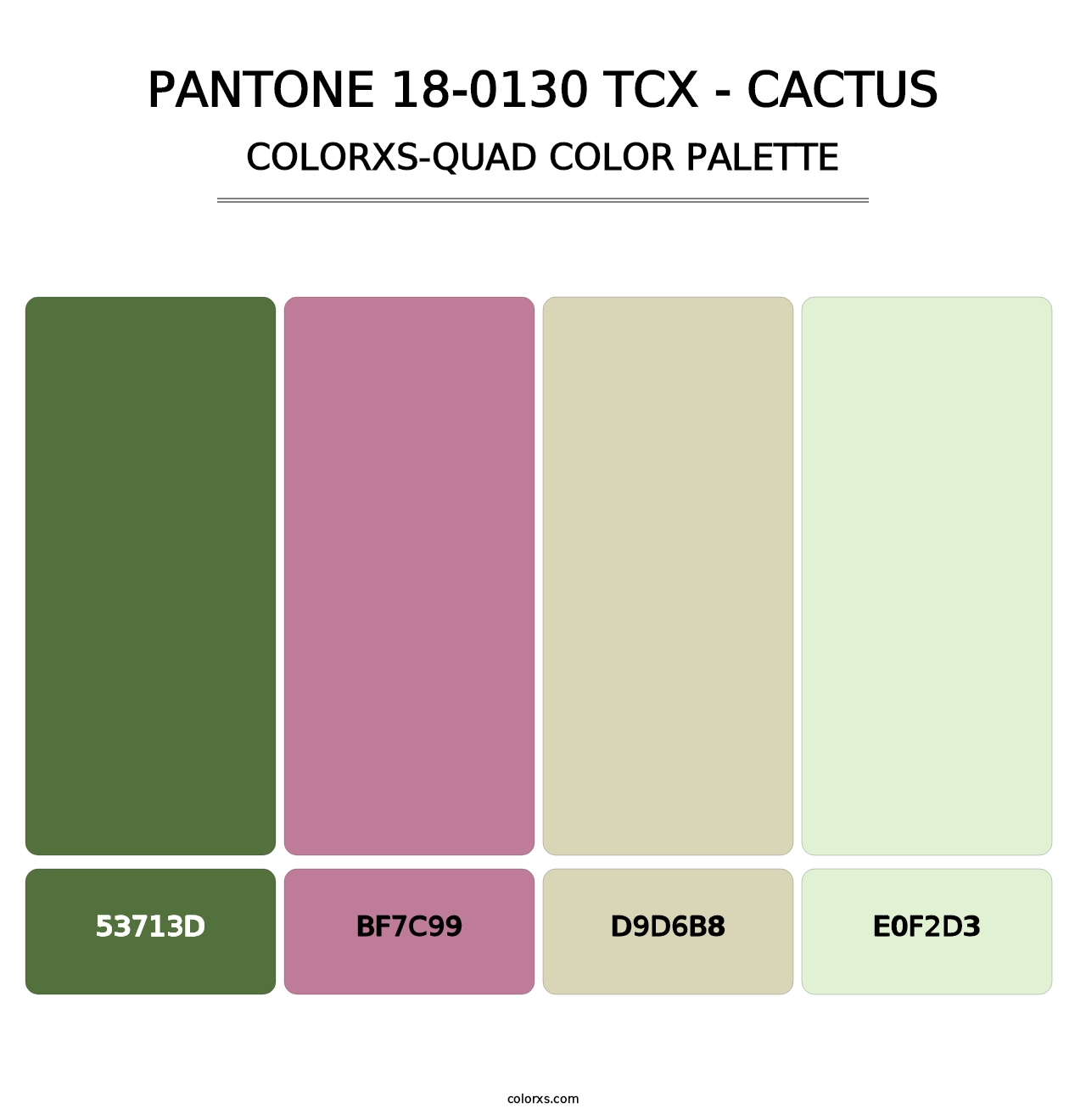 PANTONE 18-0130 TCX - Cactus - Colorxs Quad Palette