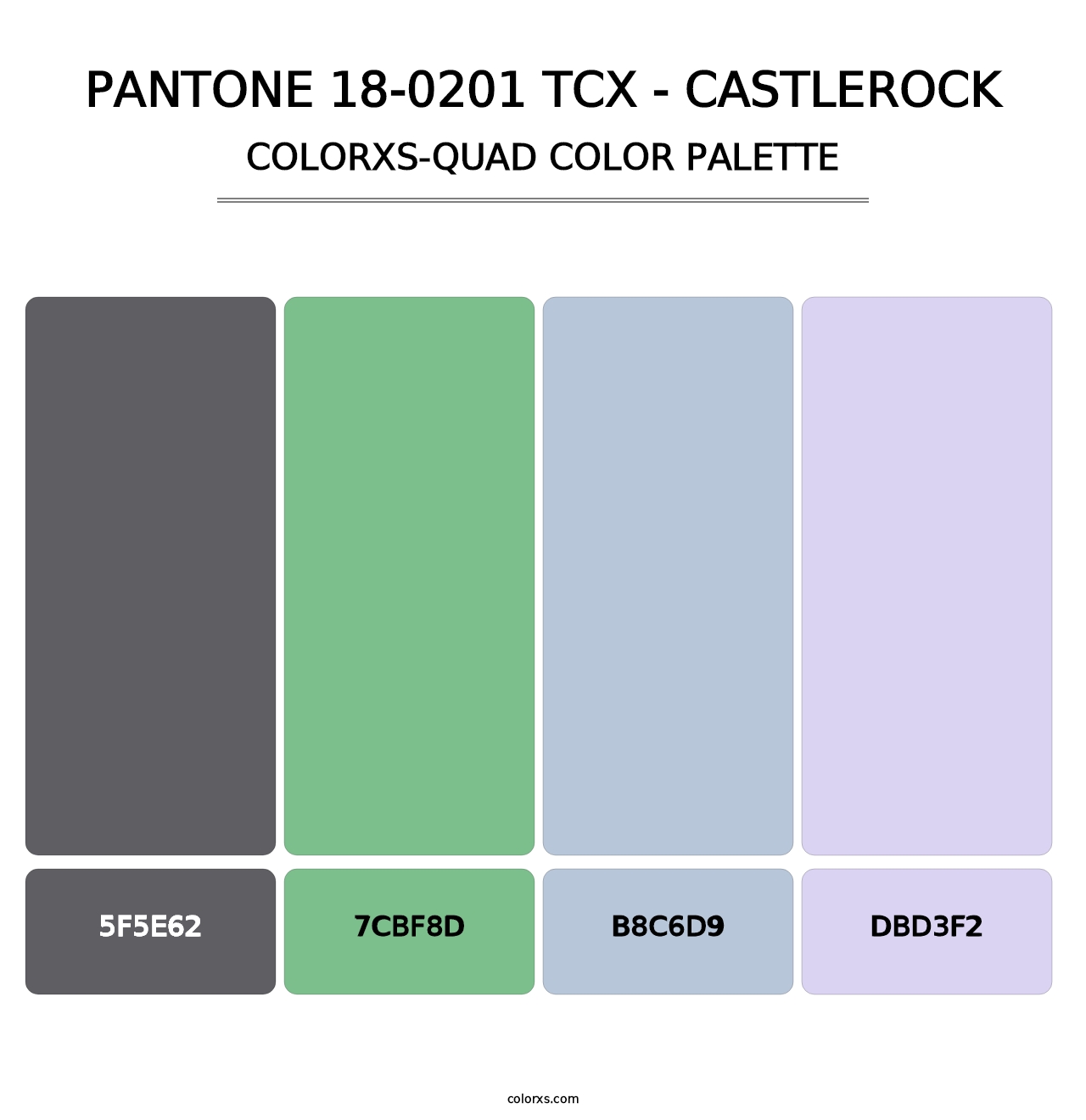 PANTONE 18-0201 TCX - Castlerock - Colorxs Quad Palette
