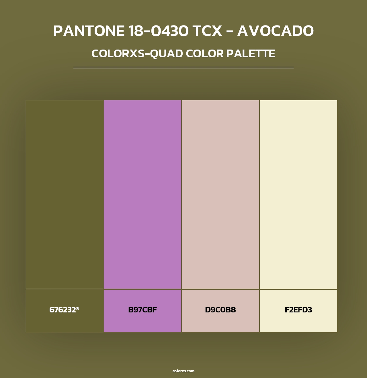 PANTONE 18-0430 TCX - Avocado - Colorxs Quad Palette