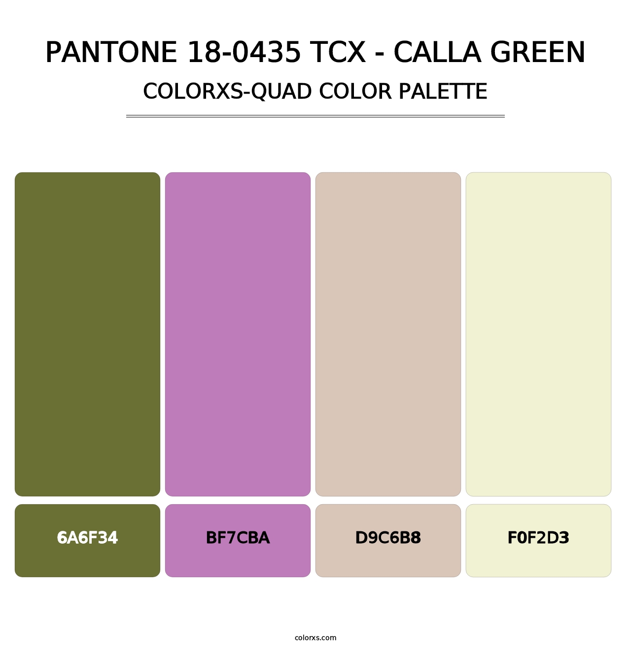 PANTONE 18-0435 TCX - Calla Green - Colorxs Quad Palette