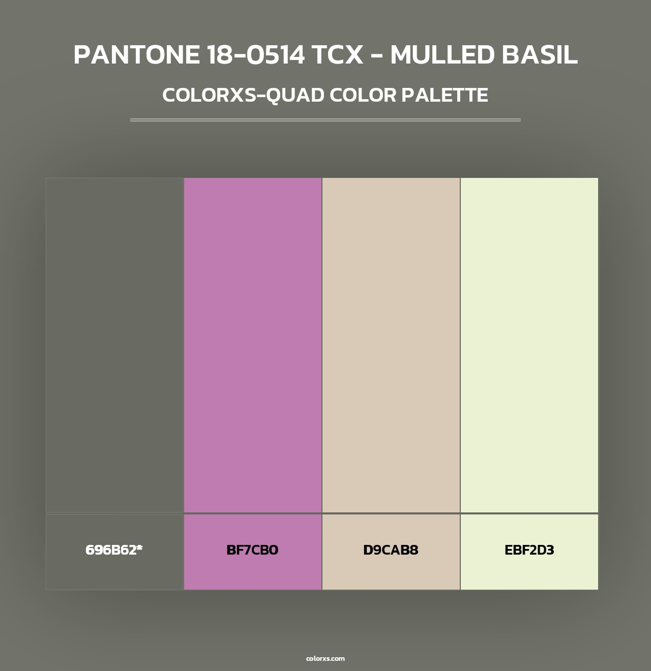 PANTONE 18-0514 TCX - Mulled Basil - Colorxs Quad Palette