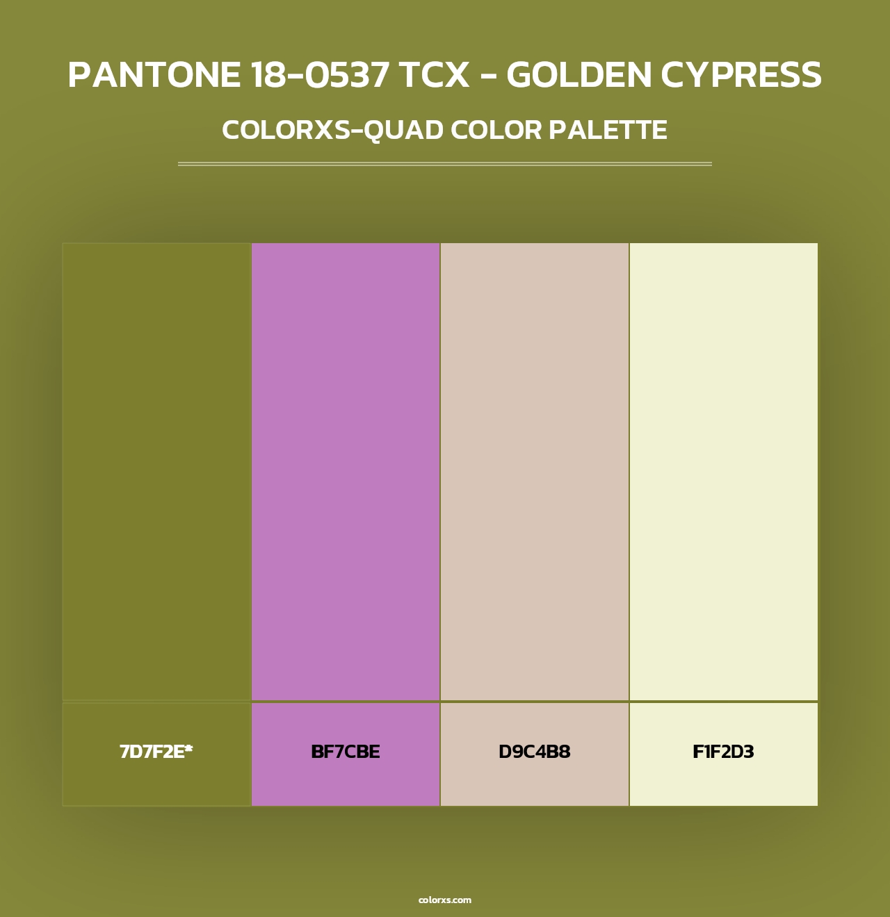 PANTONE 18-0537 TCX - Golden Cypress - Colorxs Quad Palette