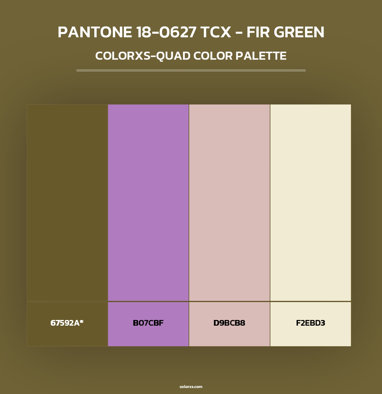 PANTONE 18-0627 TCX - Fir Green - Colorxs Quad Palette