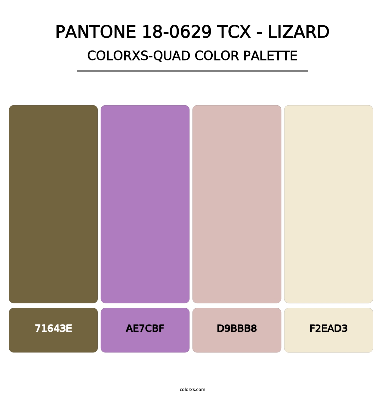 PANTONE 18-0629 TCX - Lizard - Colorxs Quad Palette