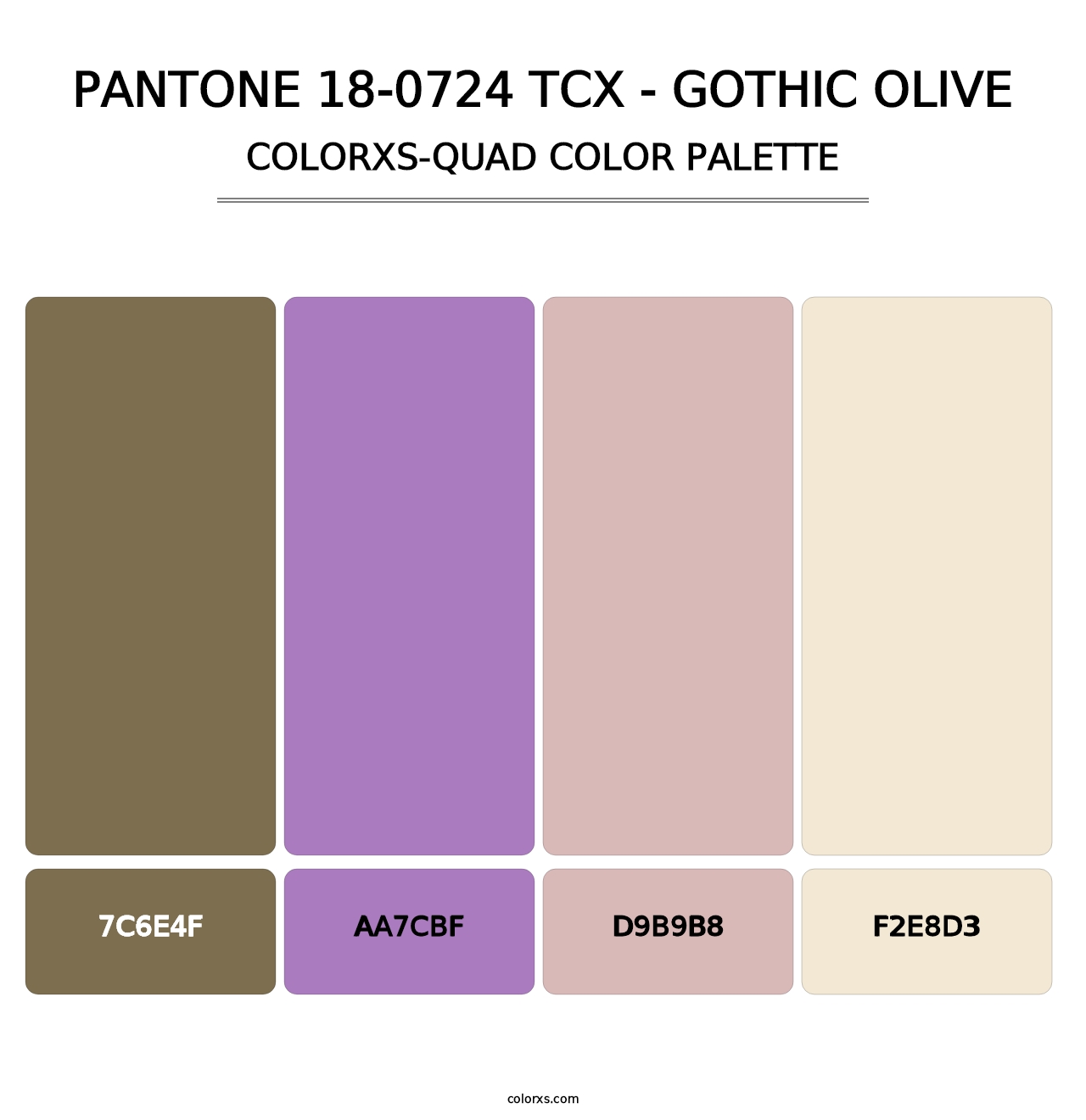 PANTONE 18-0724 TCX - Gothic Olive - Colorxs Quad Palette