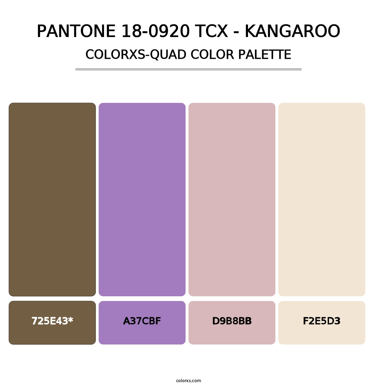PANTONE 18-0920 TCX - Kangaroo - Colorxs Quad Palette
