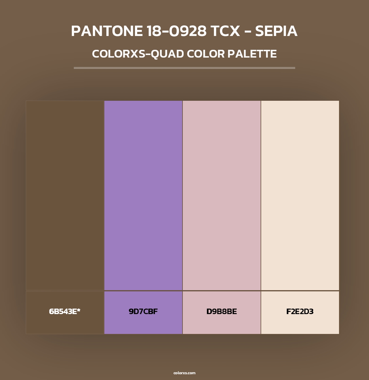 PANTONE 18-0928 TCX - Sepia - Colorxs Quad Palette