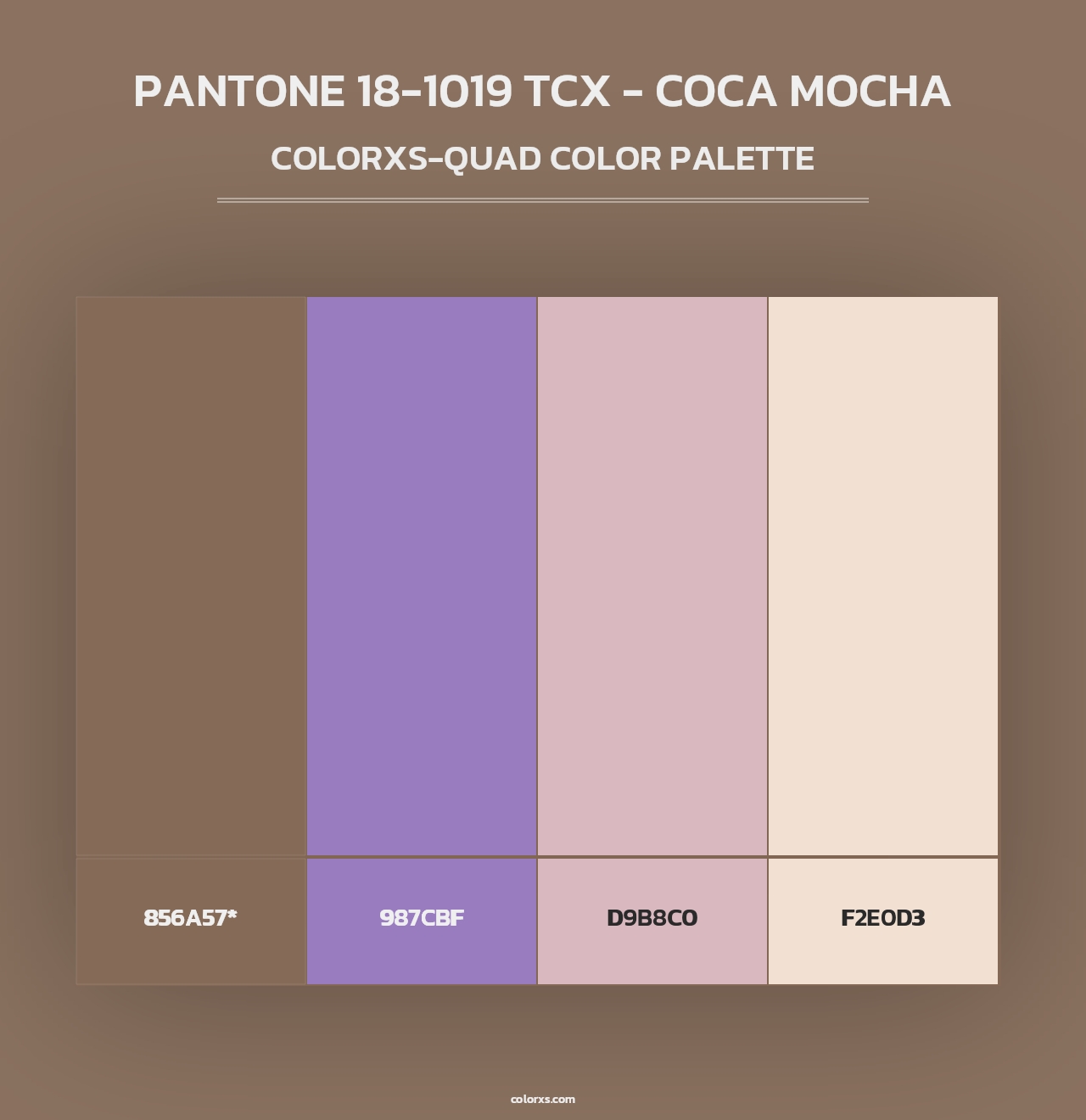 PANTONE 18-1019 TCX - Coca Mocha - Colorxs Quad Palette