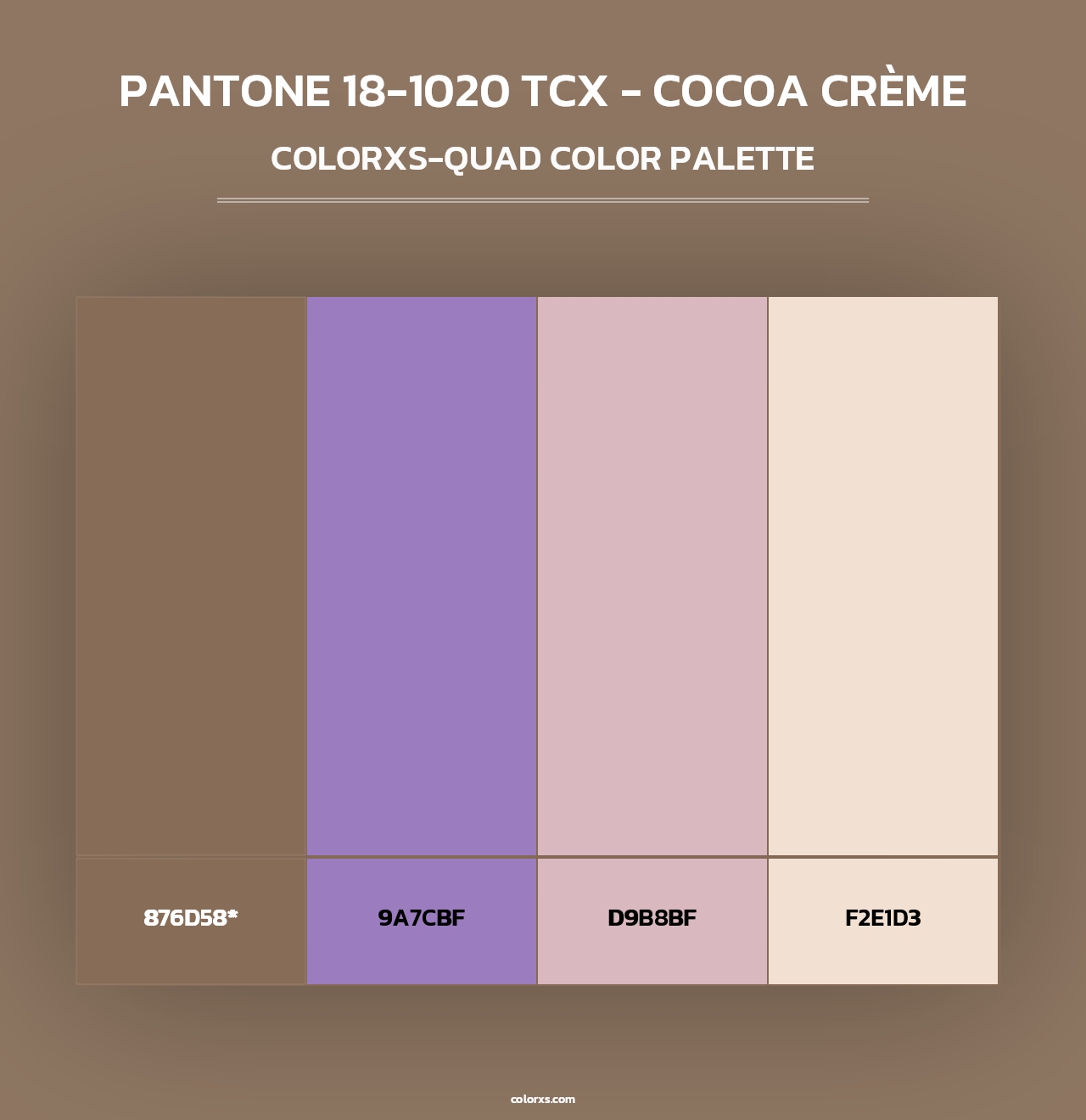 PANTONE 18-1020 TCX - Cocoa Crème - Colorxs Quad Palette
