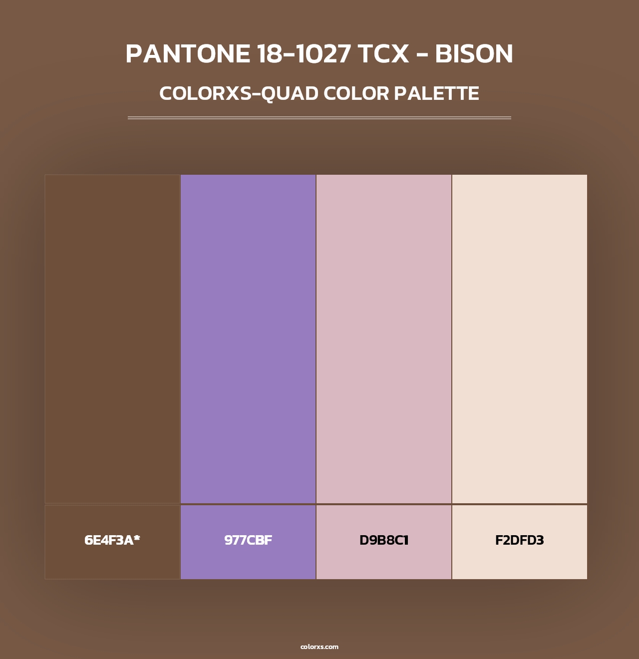 PANTONE 18-1027 TCX - Bison - Colorxs Quad Palette