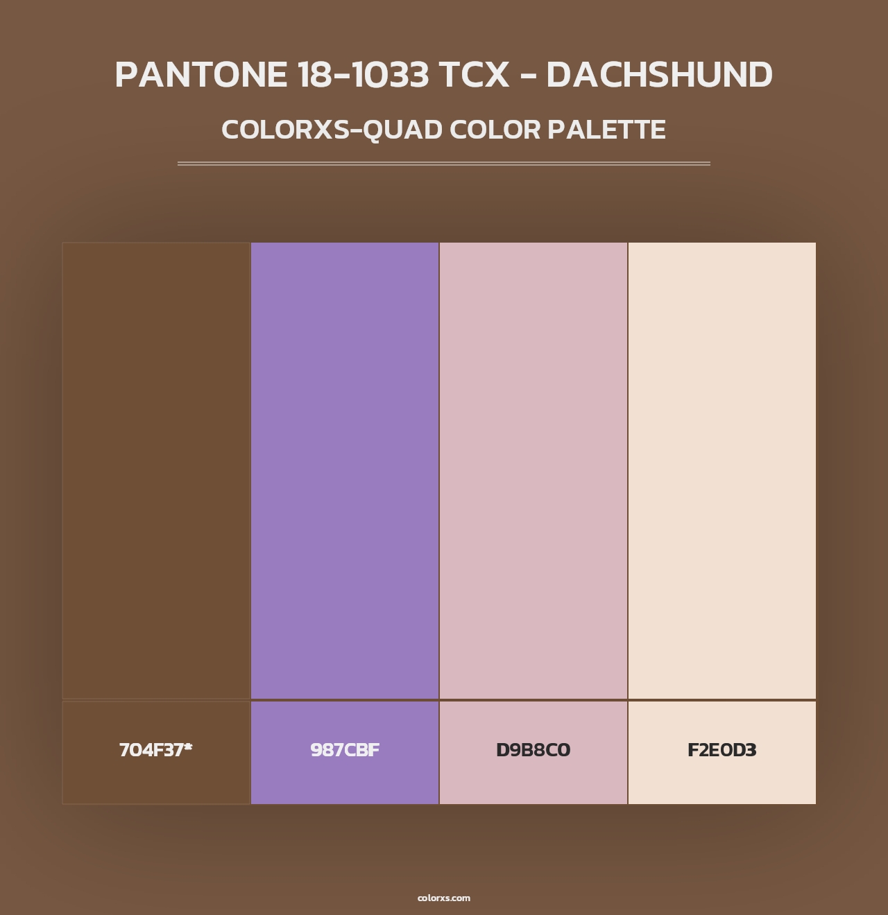 PANTONE 18-1033 TCX - Dachshund - Colorxs Quad Palette