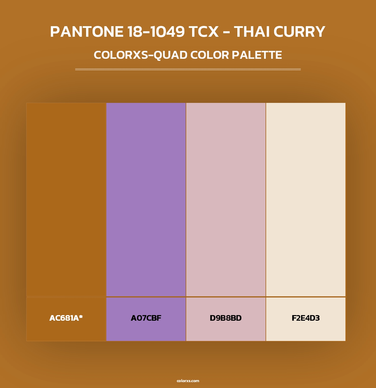 PANTONE 18-1049 TCX - Thai Curry - Colorxs Quad Palette