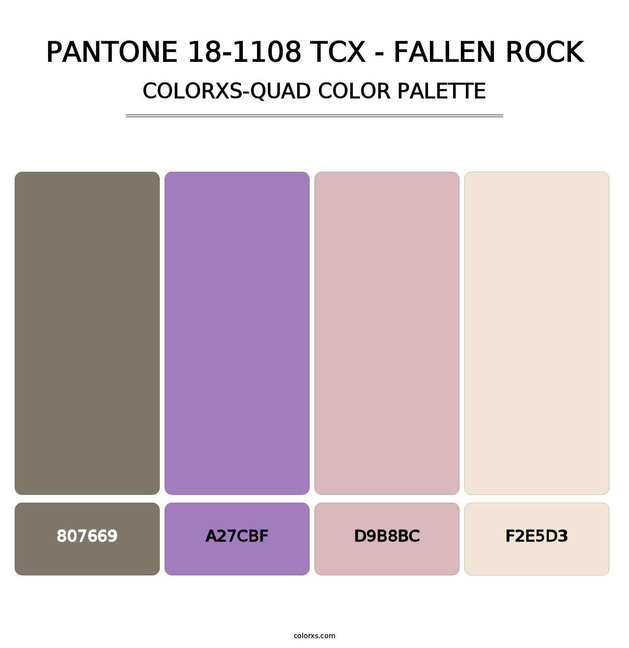 PANTONE 18-1108 TCX - Fallen Rock - Colorxs Quad Palette