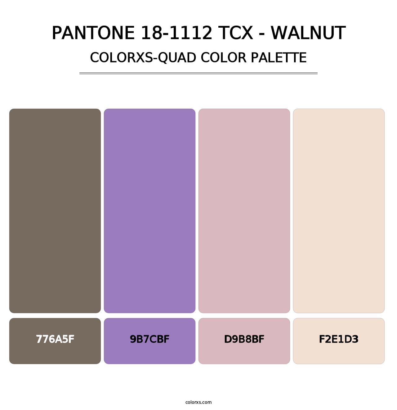 PANTONE 18-1112 TCX - Walnut - Colorxs Quad Palette