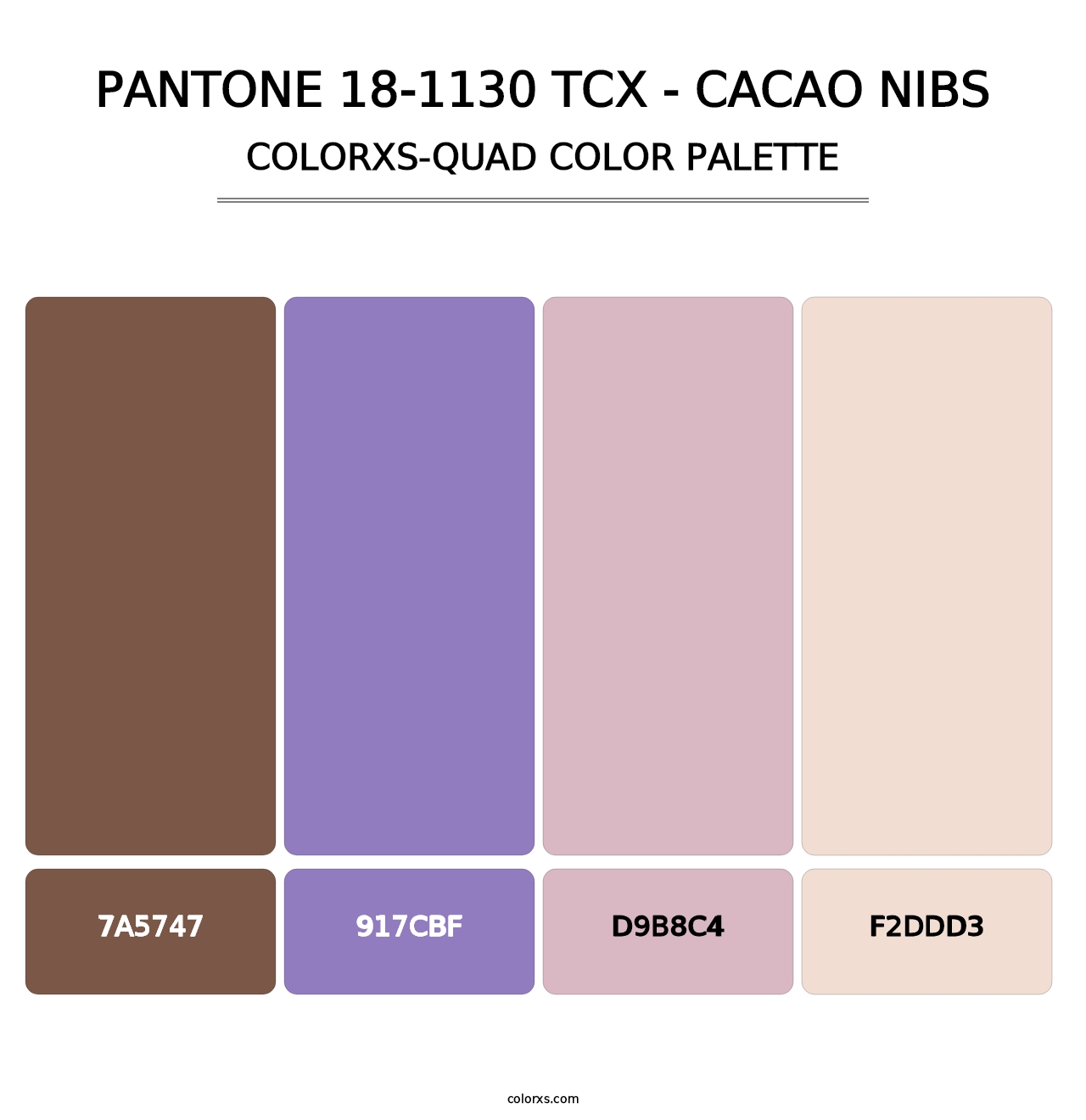 PANTONE 18-1130 TCX - Cacao Nibs - Colorxs Quad Palette