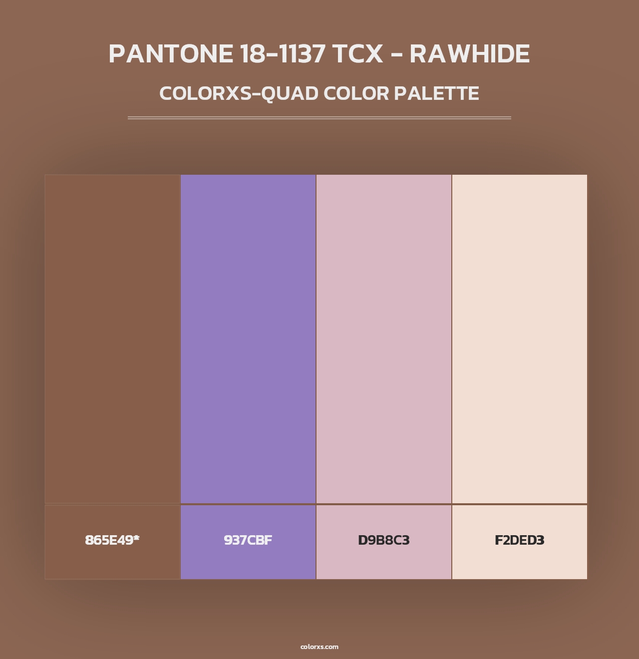 PANTONE 18-1137 TCX - Rawhide - Colorxs Quad Palette
