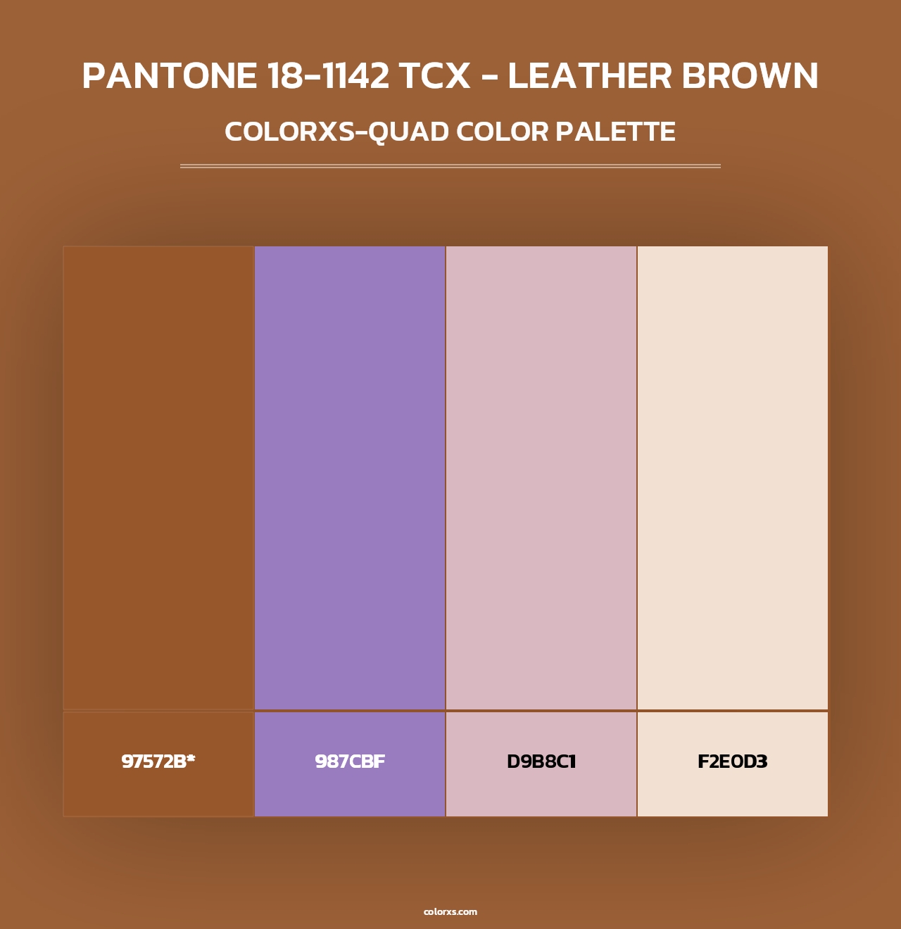 PANTONE 18-1142 TCX - Leather Brown - Colorxs Quad Palette
