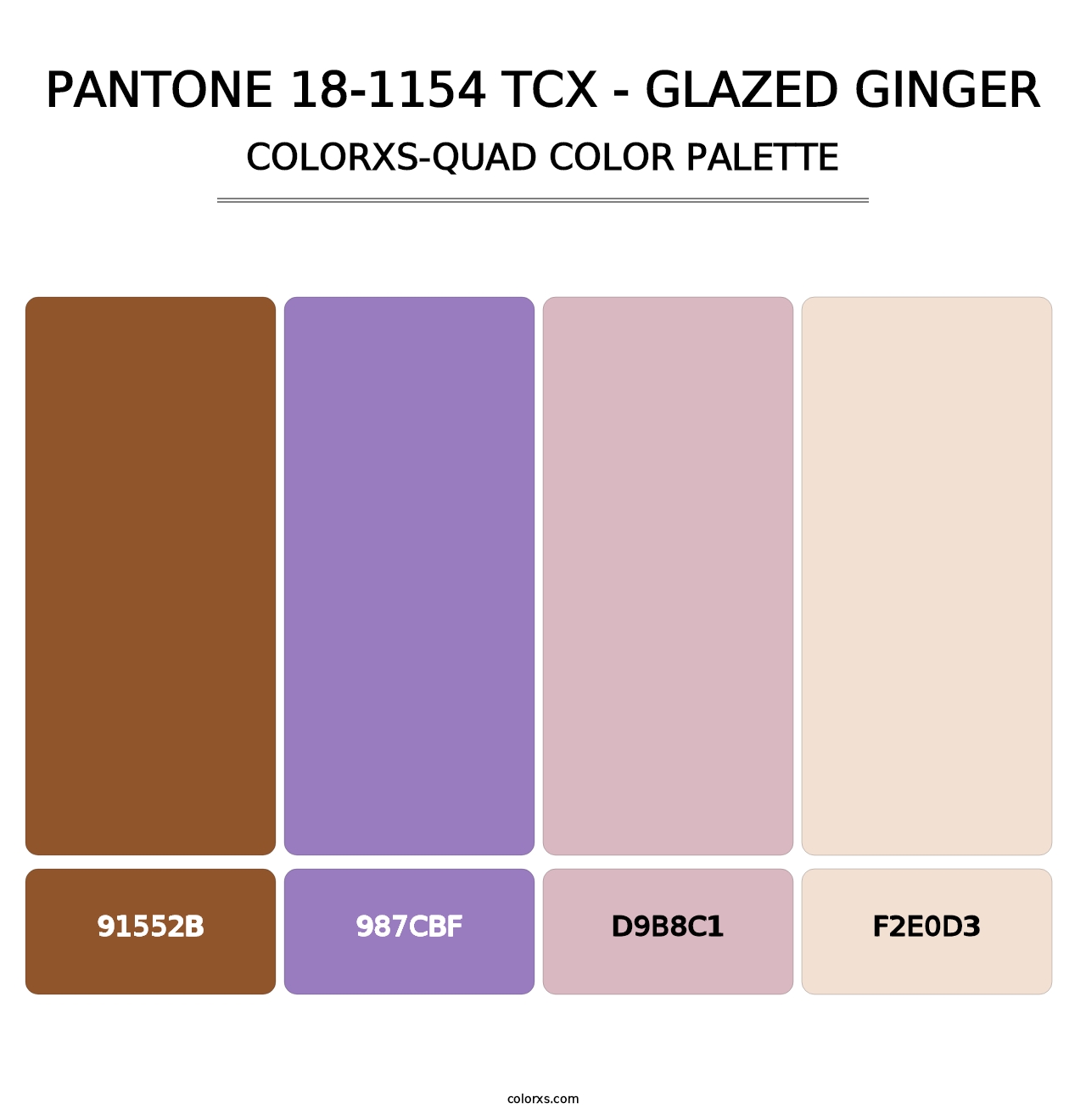 PANTONE 18-1154 TCX - Glazed Ginger - Colorxs Quad Palette