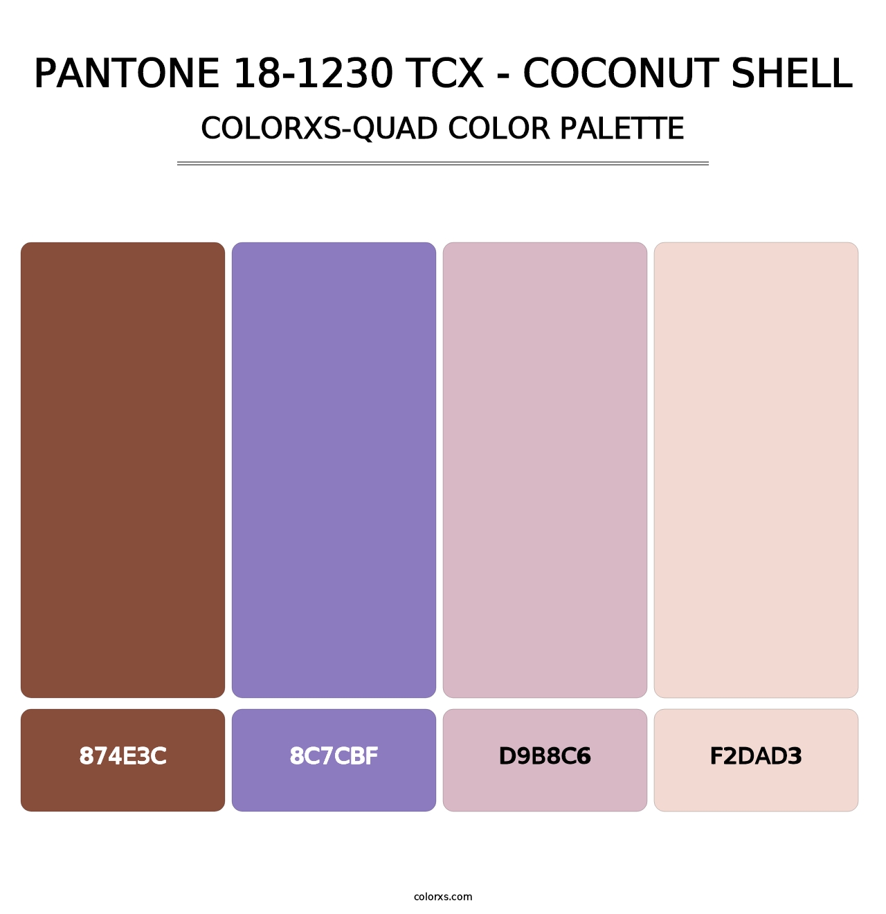 PANTONE 18-1230 TCX - Coconut Shell - Colorxs Quad Palette