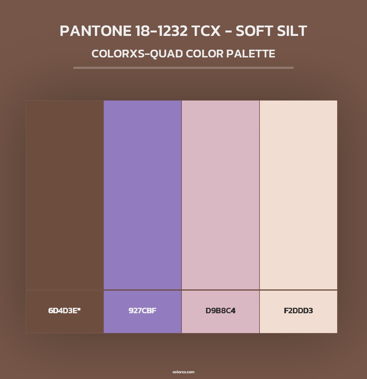 PANTONE 18-1232 TCX - Soft Silt - Colorxs Quad Palette