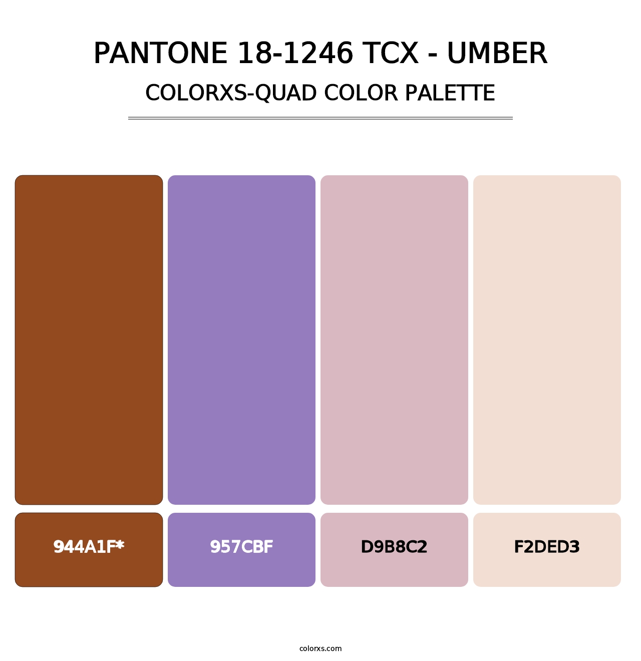 PANTONE 18-1246 TCX - Umber - Colorxs Quad Palette