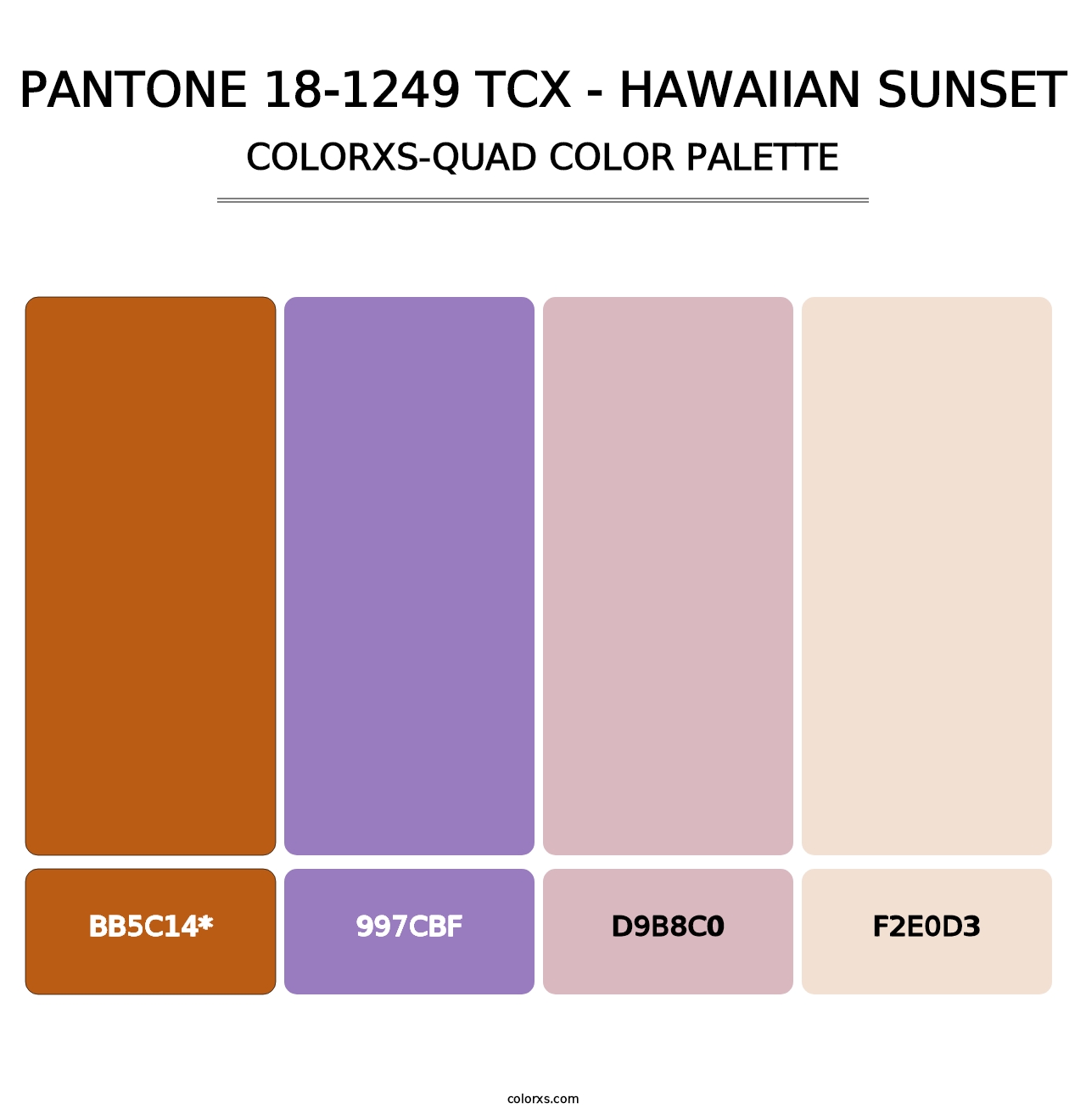 PANTONE 18-1249 TCX - Hawaiian Sunset - Colorxs Quad Palette