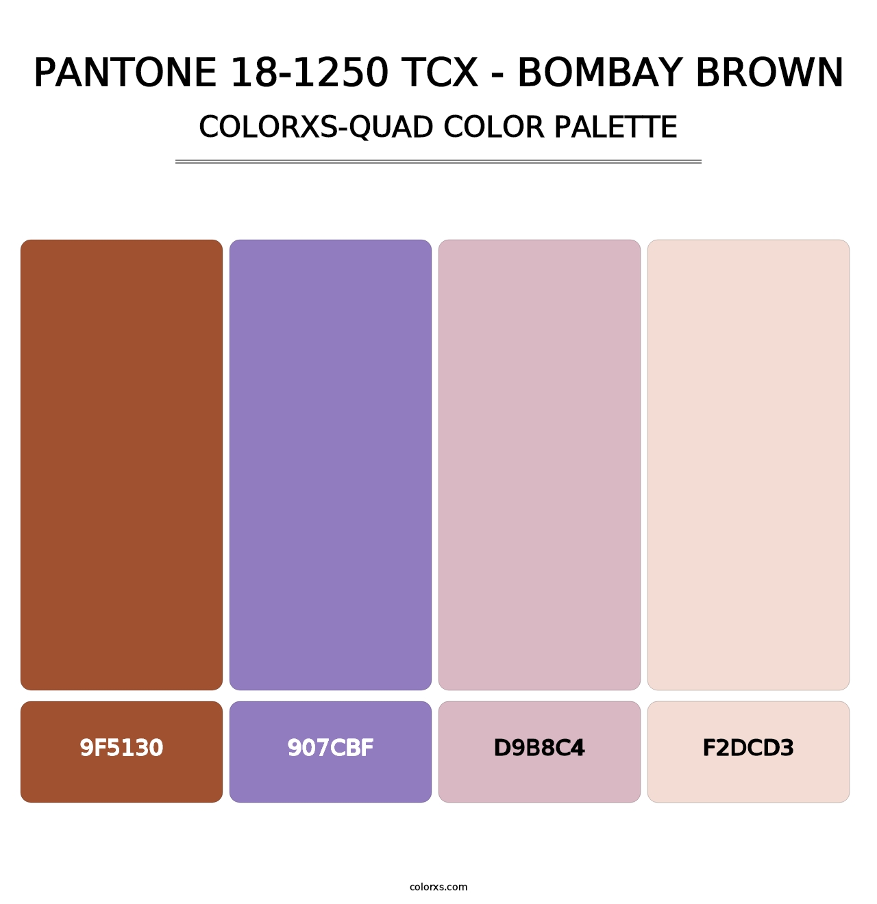 PANTONE 18-1250 TCX - Bombay Brown - Colorxs Quad Palette