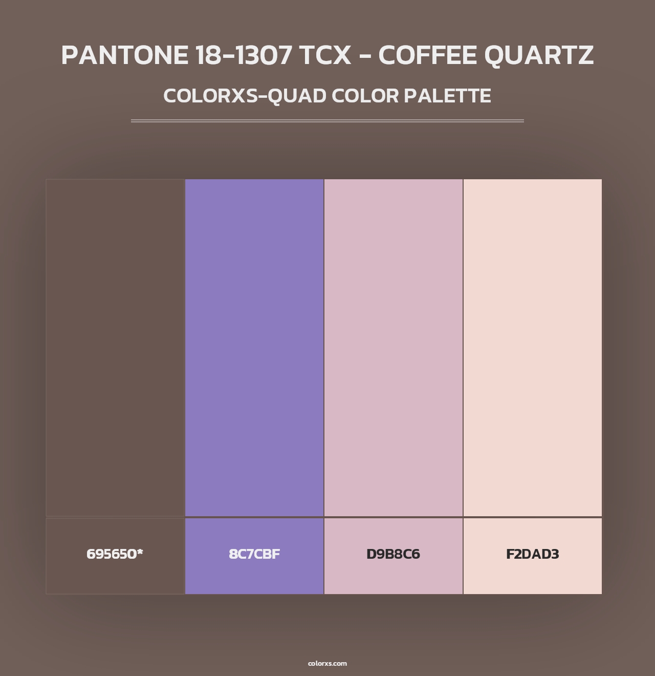 PANTONE 18-1307 TCX - Coffee Quartz - Colorxs Quad Palette