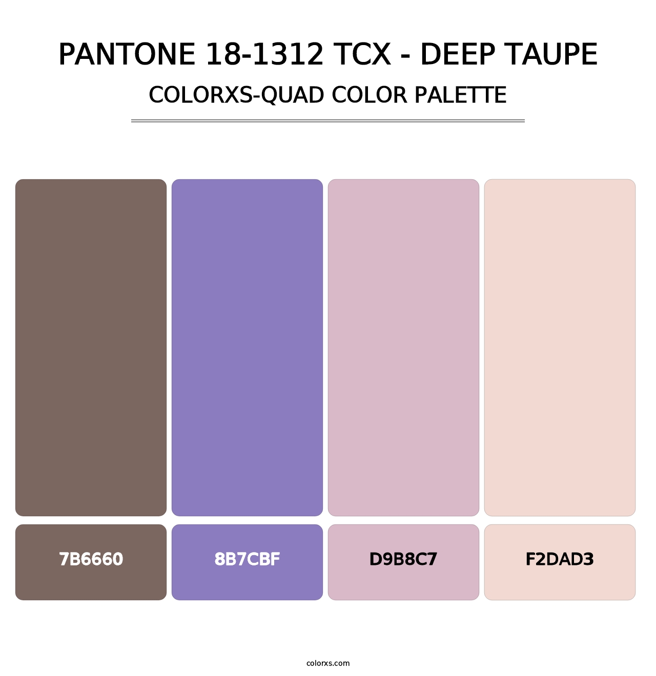 PANTONE 18-1312 TCX - Deep Taupe - Colorxs Quad Palette