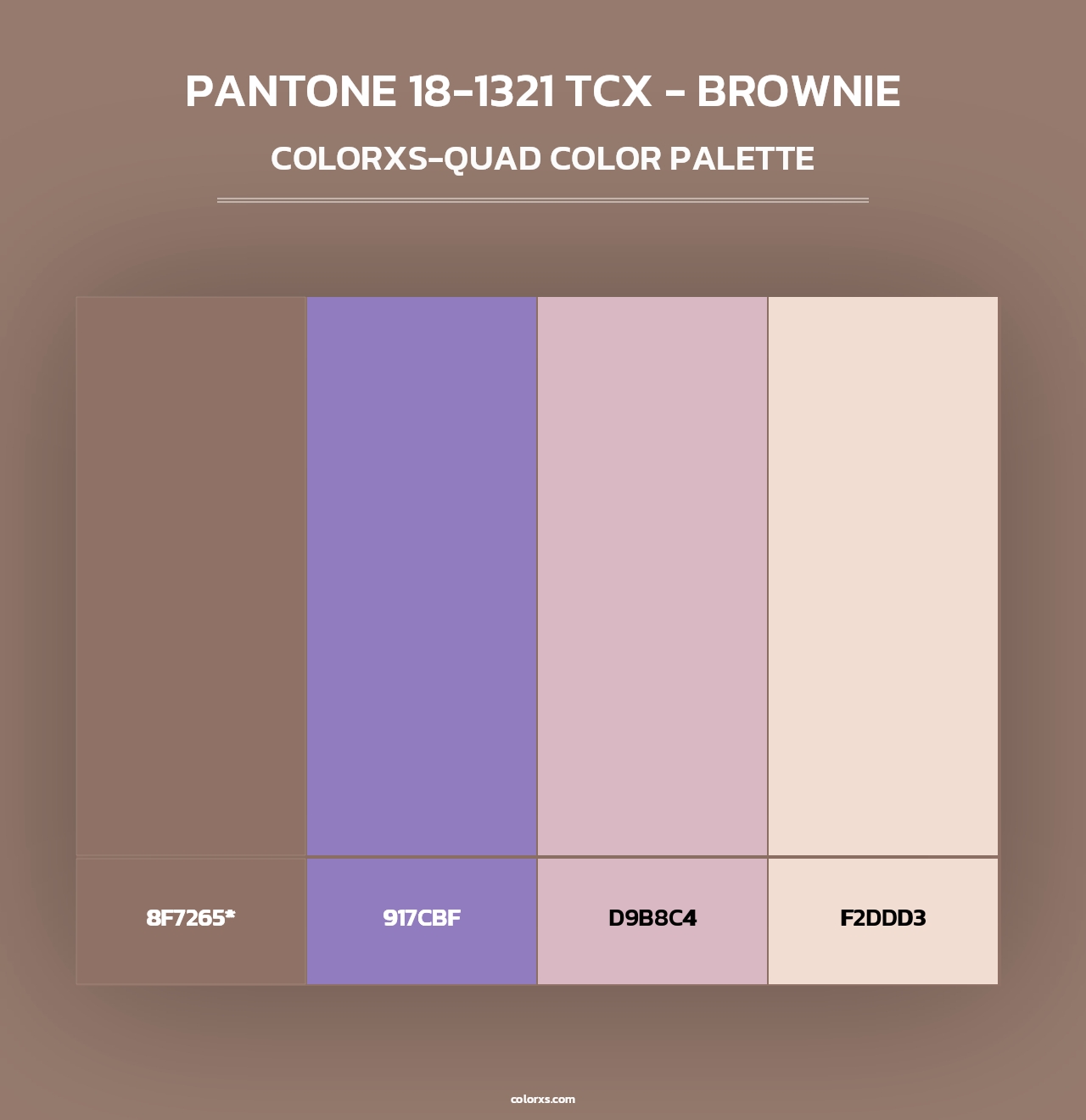 PANTONE 18-1321 TCX - Brownie - Colorxs Quad Palette