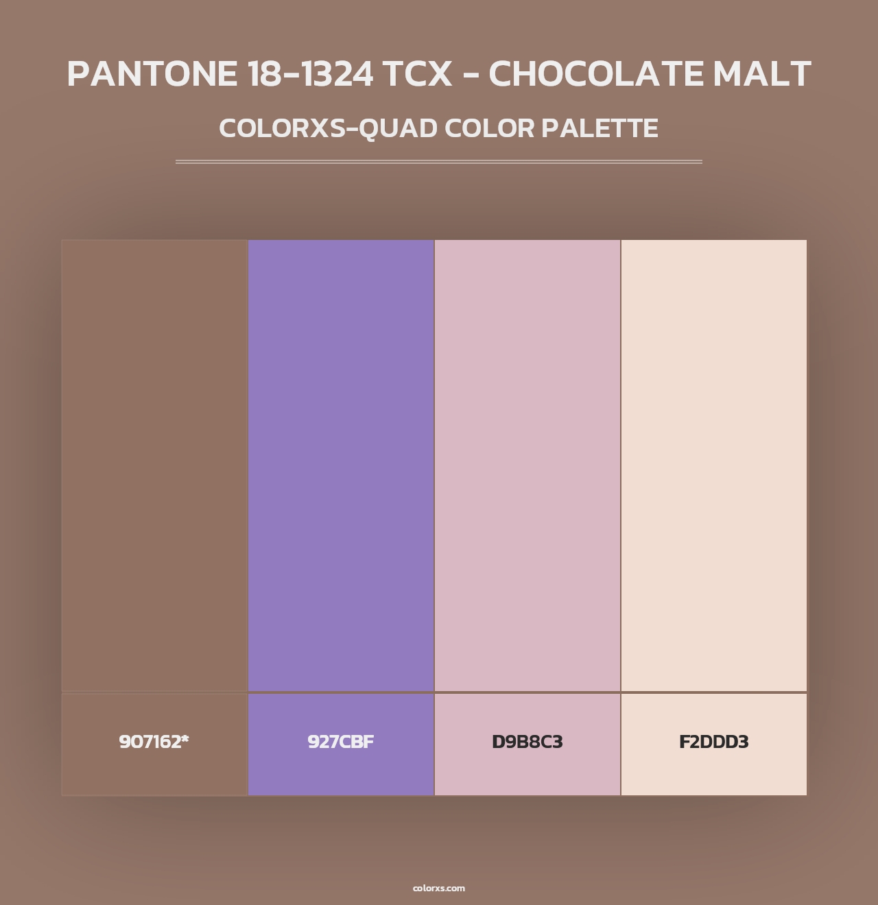 PANTONE 18-1324 TCX - Chocolate Malt - Colorxs Quad Palette