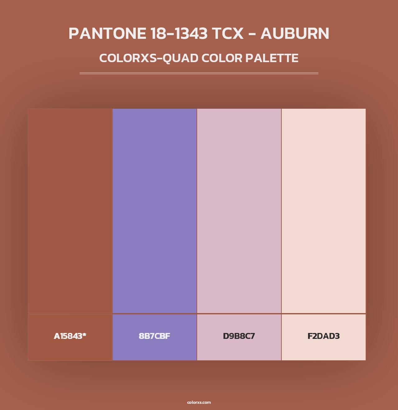 PANTONE 18-1343 TCX - Auburn - Colorxs Quad Palette