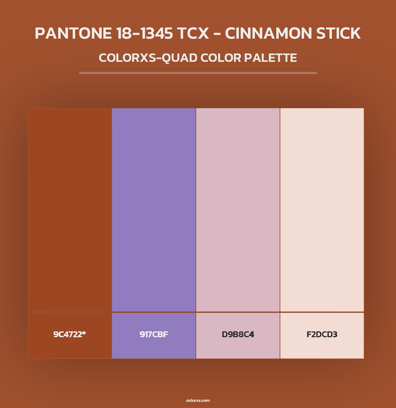 PANTONE 18-1345 TCX - Cinnamon Stick - Colorxs Quad Palette