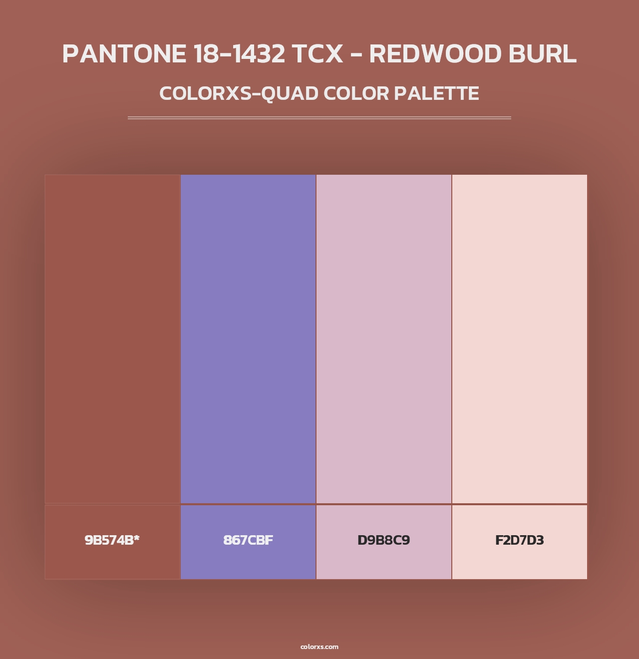 PANTONE 18-1432 TCX - Redwood Burl - Colorxs Quad Palette