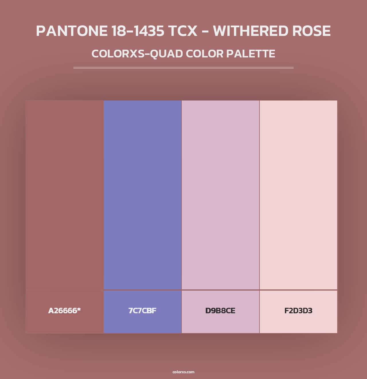PANTONE 18-1435 TCX - Withered Rose - Colorxs Quad Palette