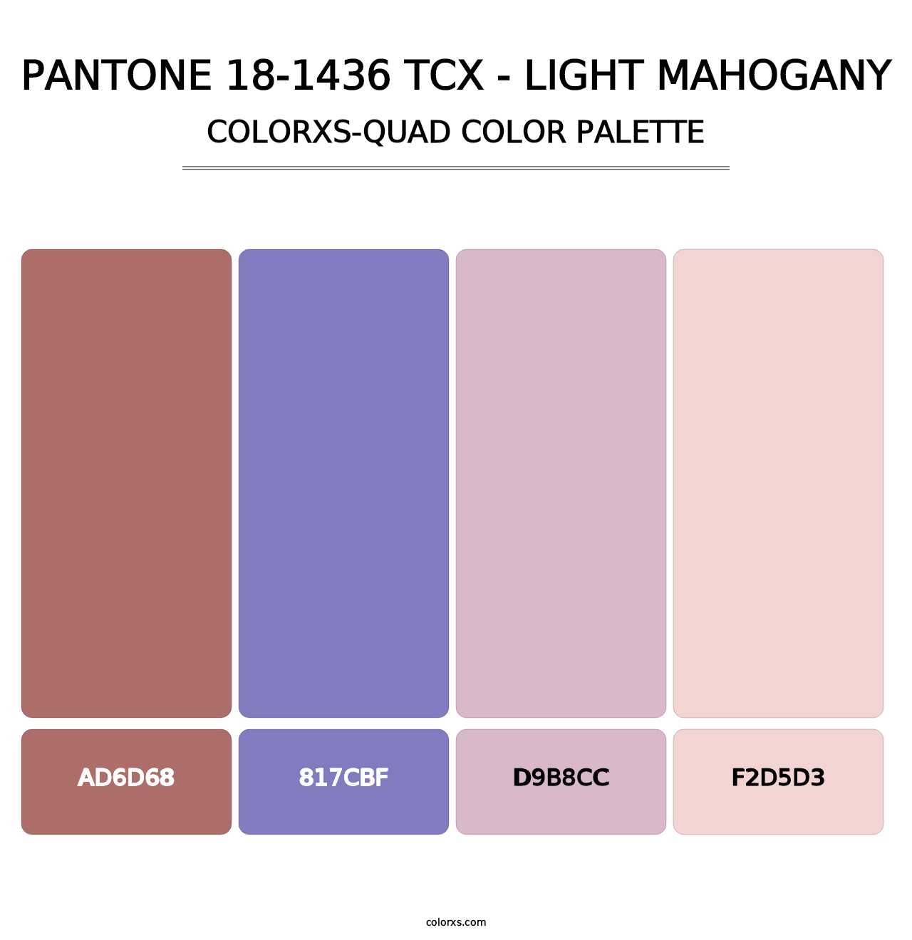 PANTONE 18-1436 TCX - Light Mahogany - Colorxs Quad Palette