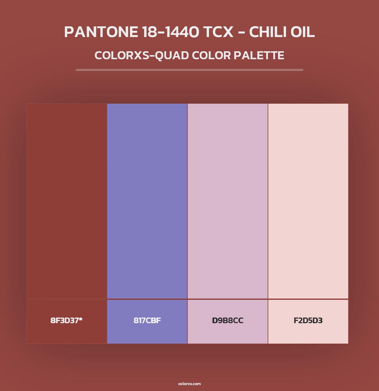 PANTONE 18-1440 TCX - Chili Oil - Colorxs Quad Palette