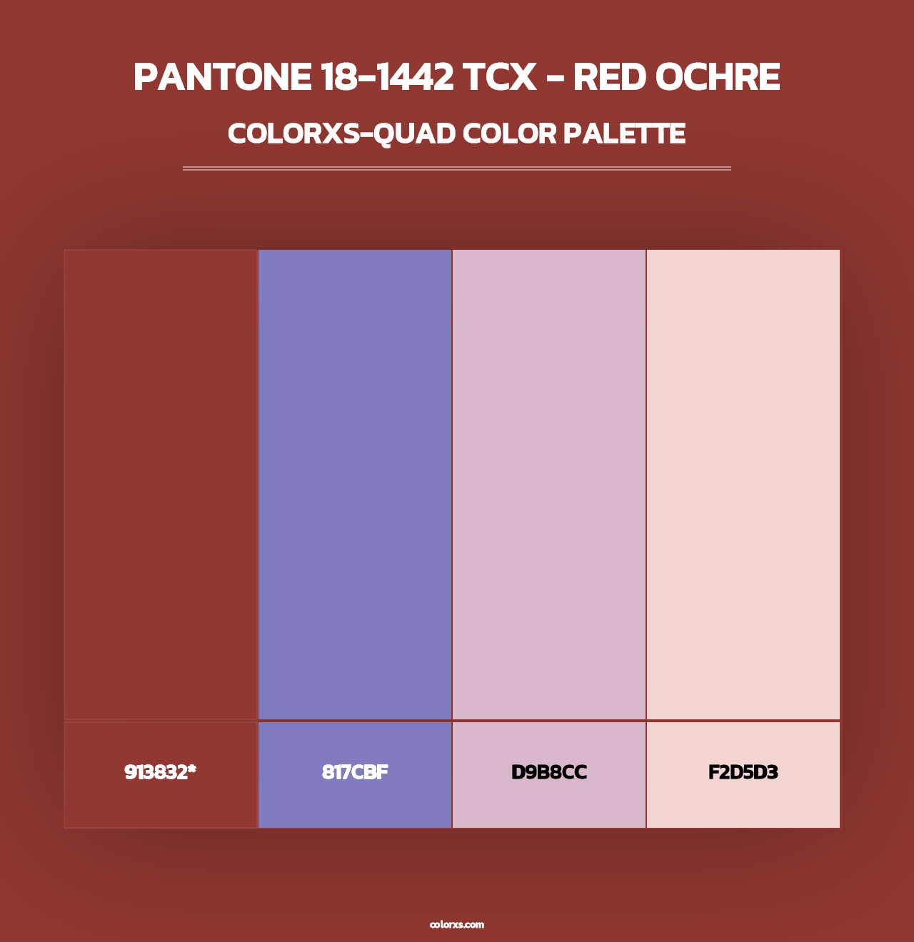 PANTONE 18-1442 TCX - Red Ochre - Colorxs Quad Palette