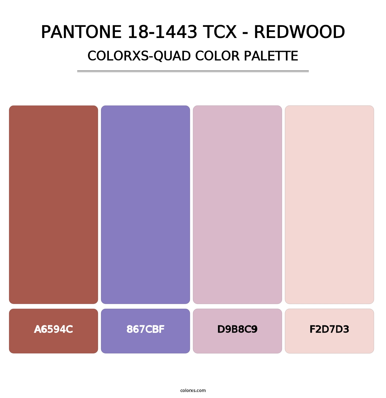 PANTONE 18-1443 TCX - Redwood - Colorxs Quad Palette