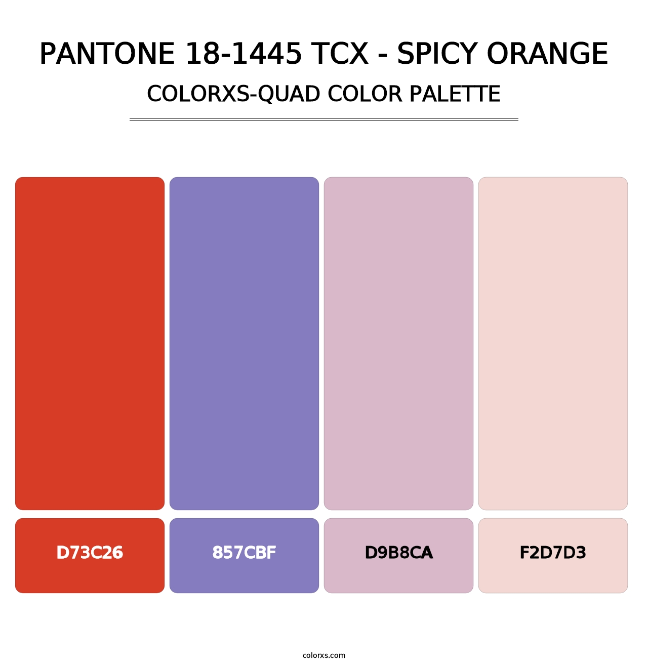 PANTONE 18-1445 TCX - Spicy Orange - Colorxs Quad Palette