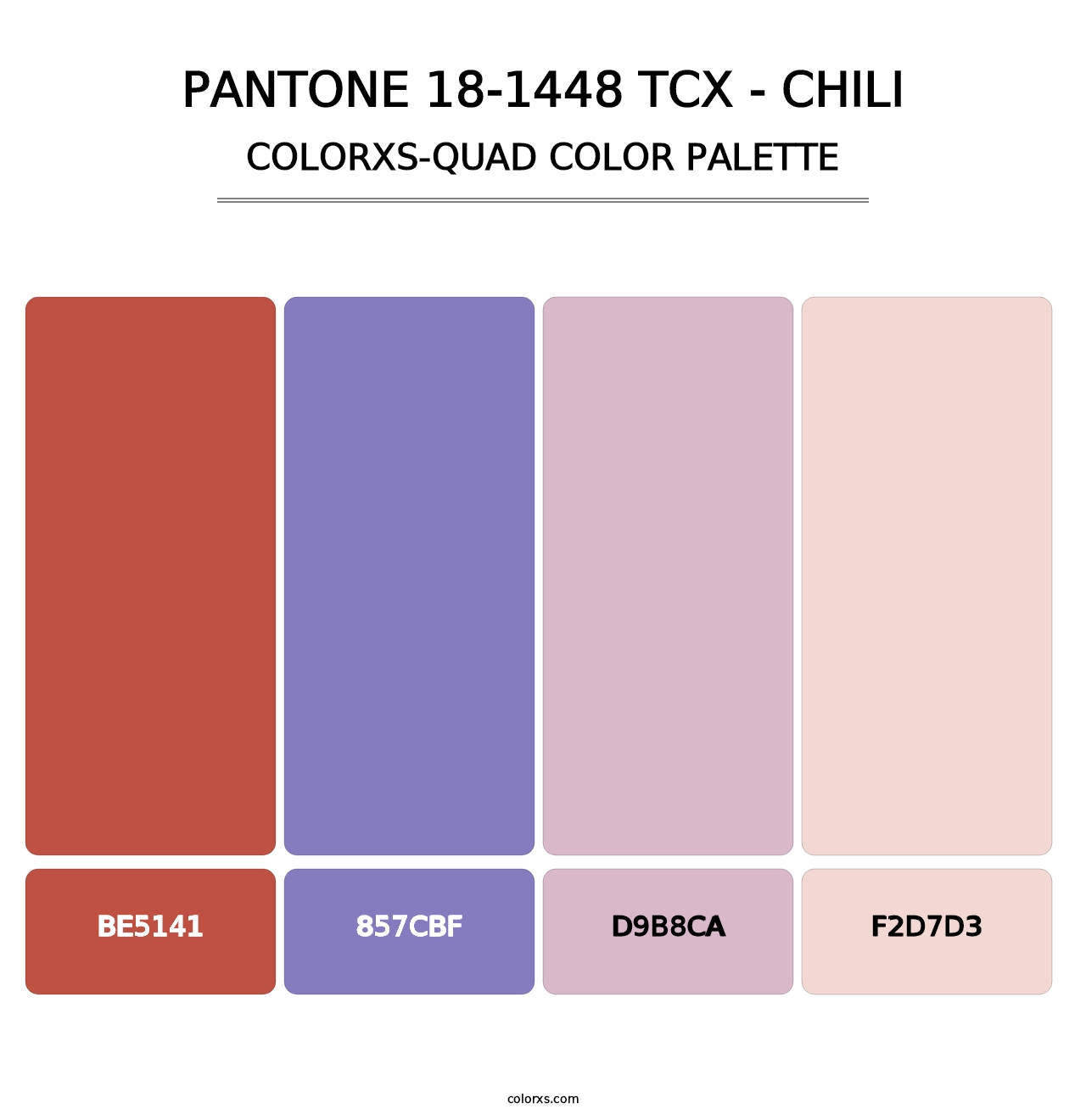 PANTONE 18-1448 TCX - Chili - Colorxs Quad Palette
