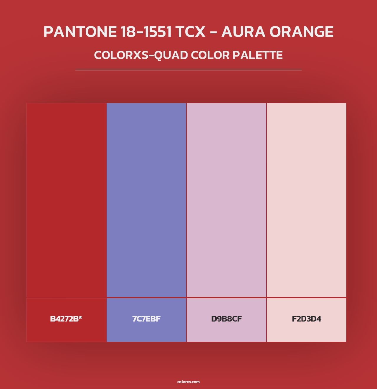 PANTONE 18-1551 TCX - Aura Orange - Colorxs Quad Palette
