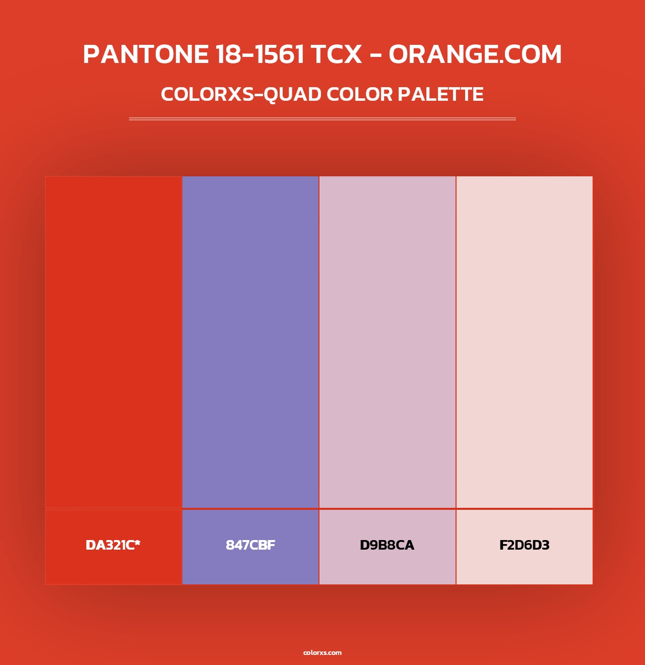 PANTONE 18-1561 TCX - Orange.com - Colorxs Quad Palette