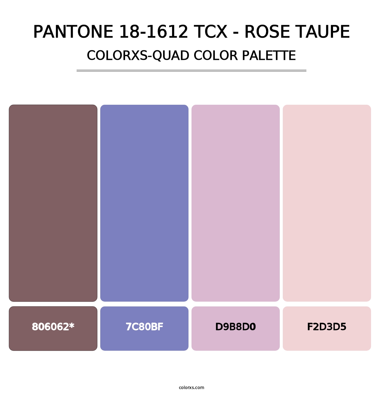 PANTONE 18-1612 TCX - Rose Taupe - Colorxs Quad Palette