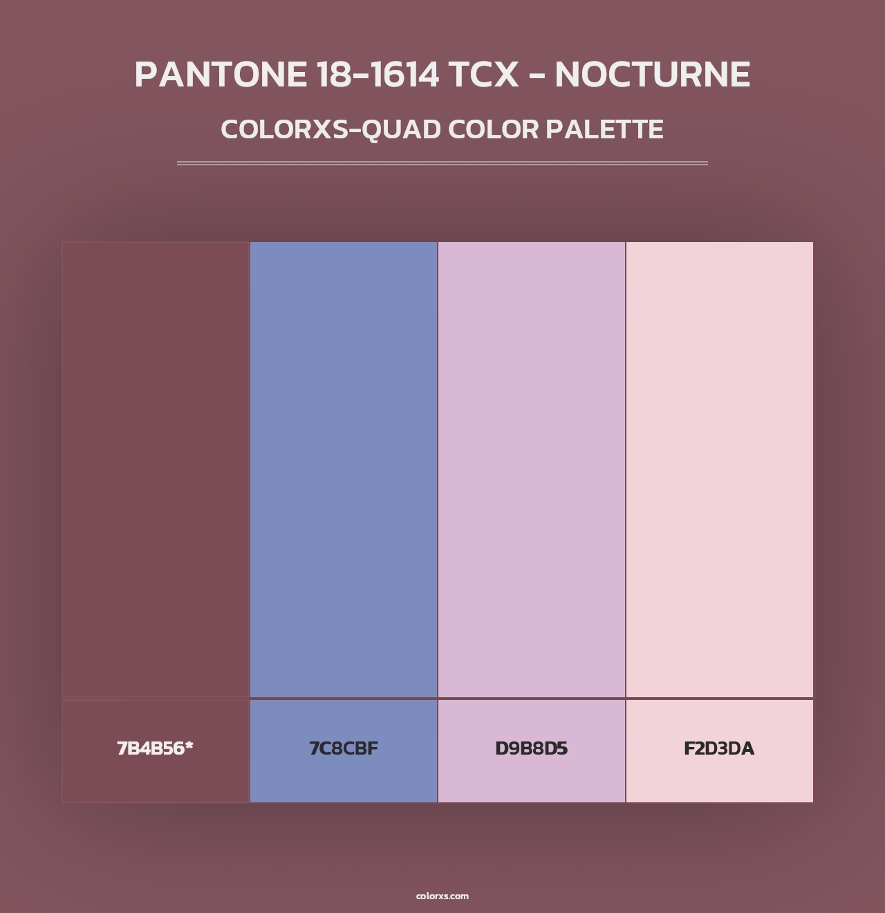 PANTONE 18-1614 TCX - Nocturne - Colorxs Quad Palette