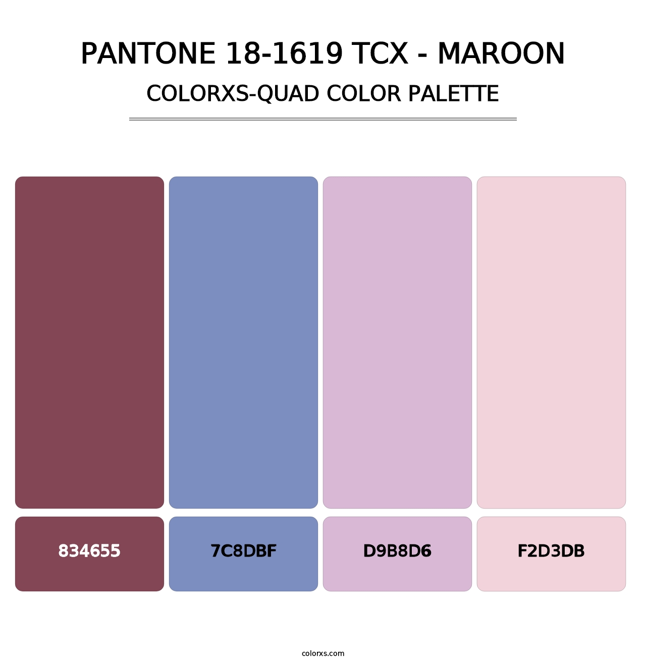 PANTONE 18-1619 TCX - Maroon - Colorxs Quad Palette