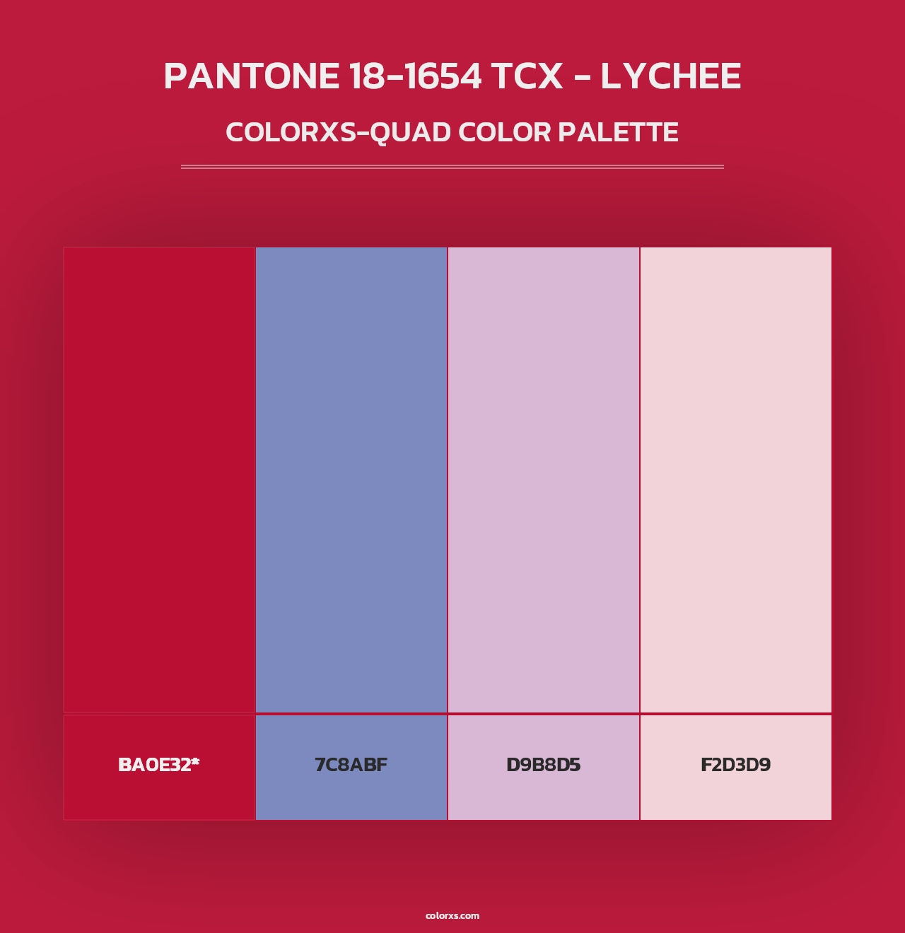 PANTONE 18-1654 TCX - Lychee - Colorxs Quad Palette
